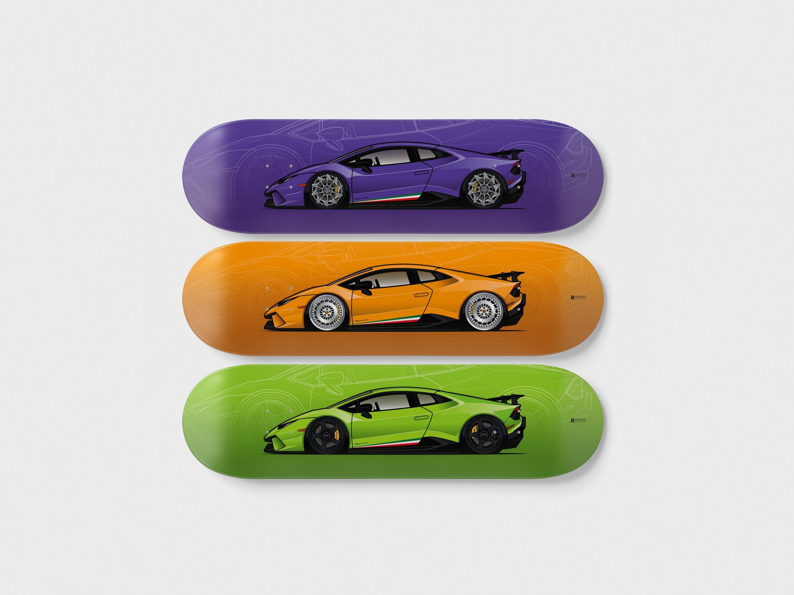 Lamborghini skateboard deck wall art