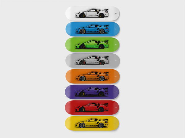 "Rev Up Your Decor with Porsche GT3 RS Skateboard Wall Art"
