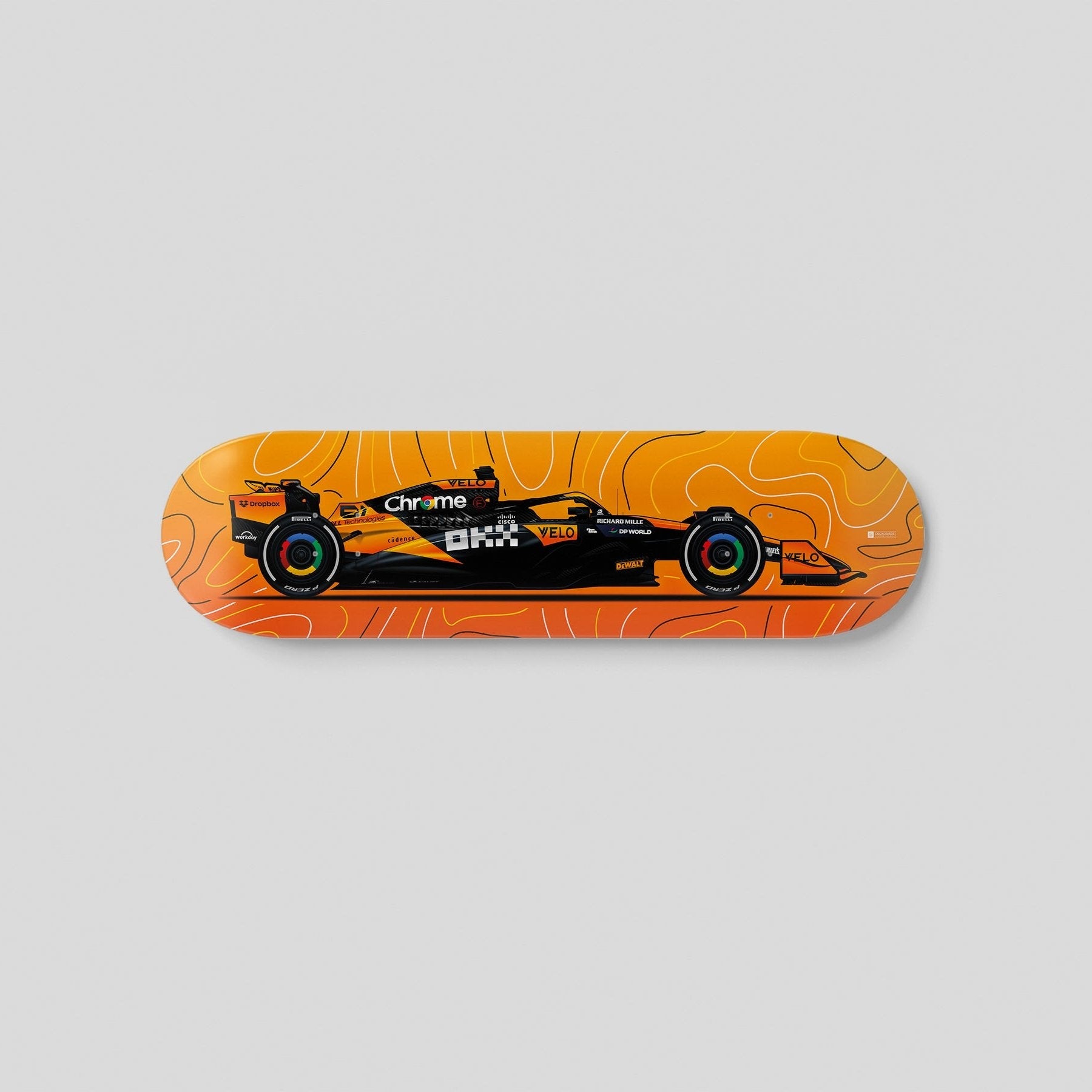 Oscar Piastri MCL38 Formula 1 skateboard deck wall art