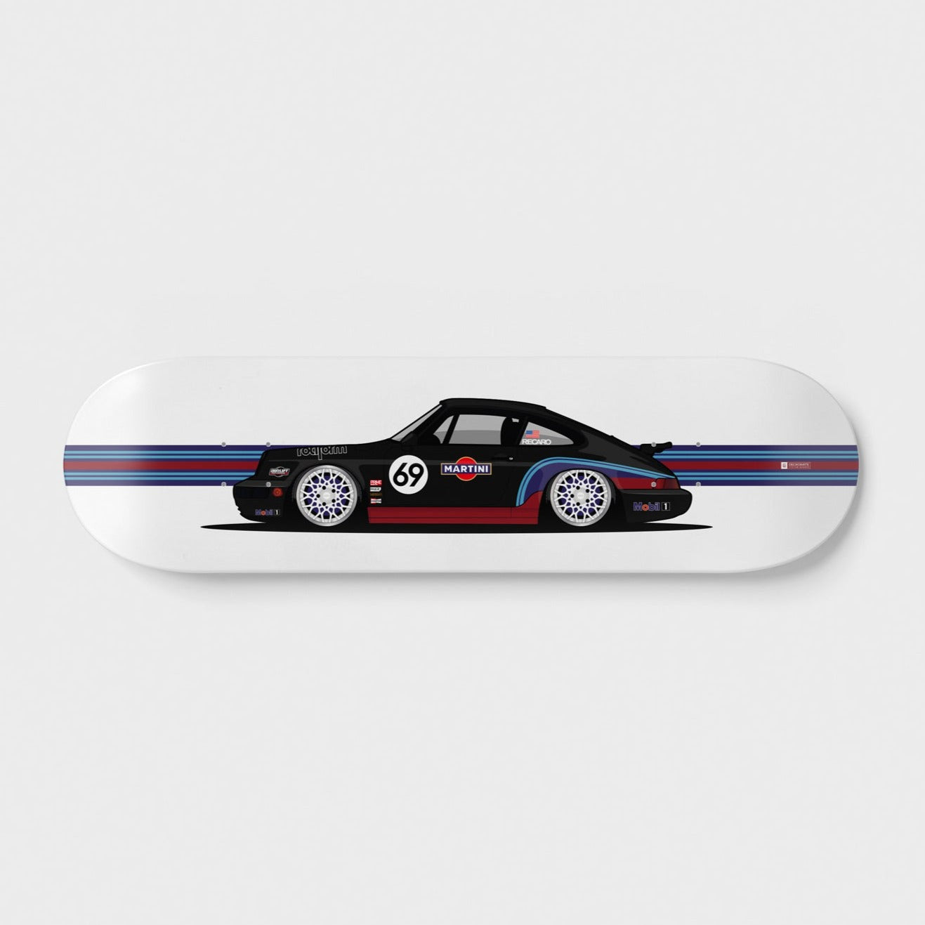 Porsche 964 Martini skateboard deck wall art