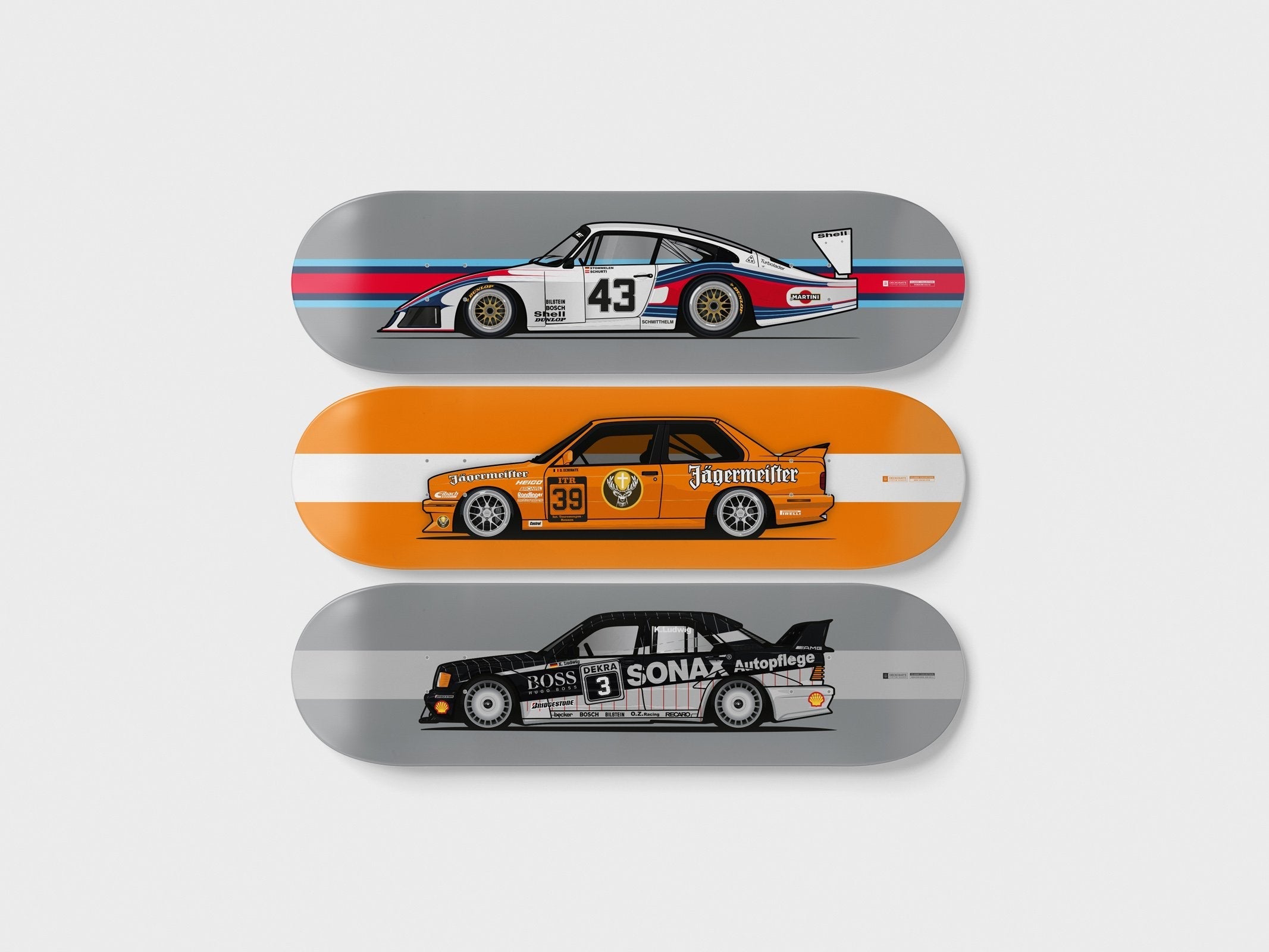 Retro Racer 3-pack skateboard deck wall art
