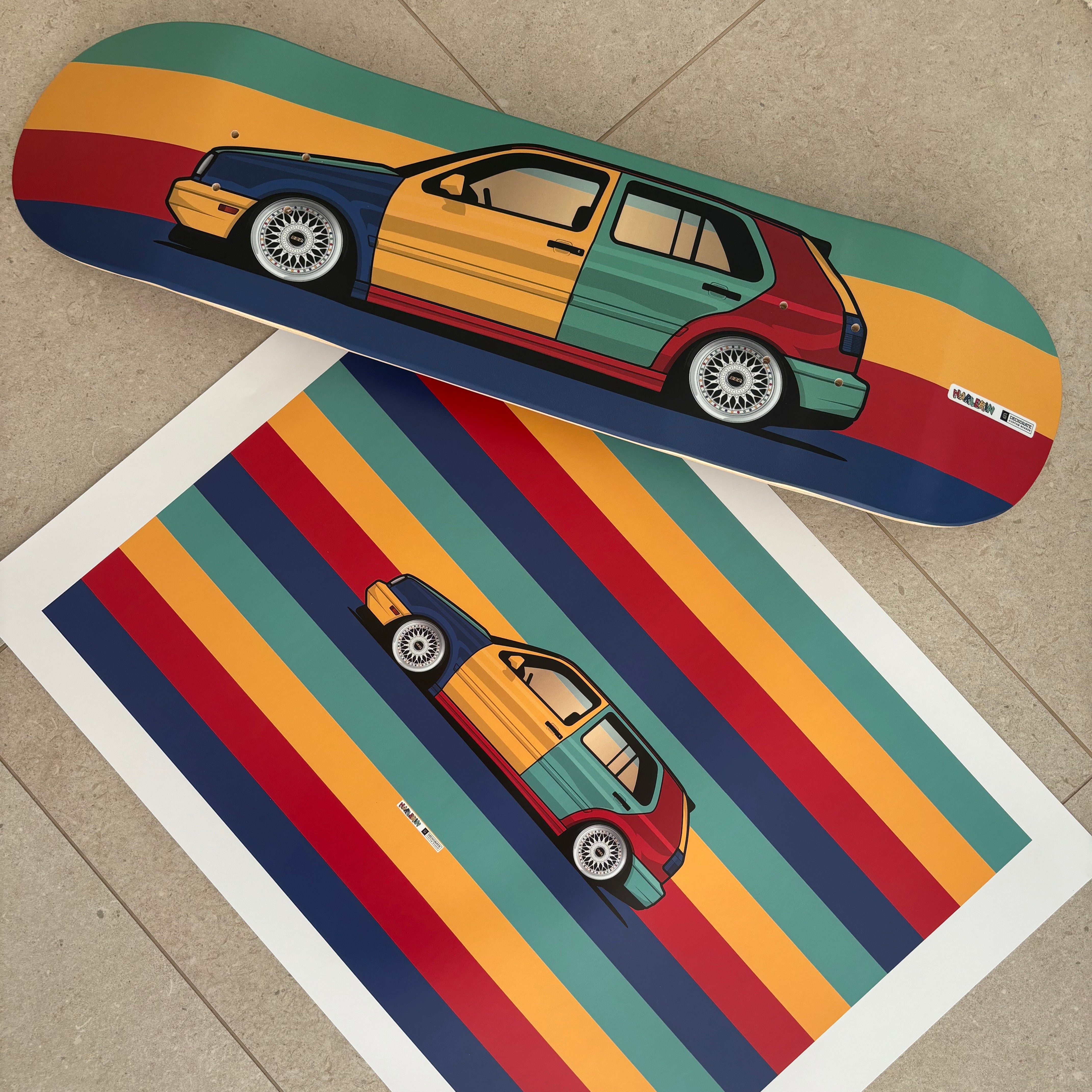 Volkswagen Golf MK3 Harlekin – Deck + Poster Bundle