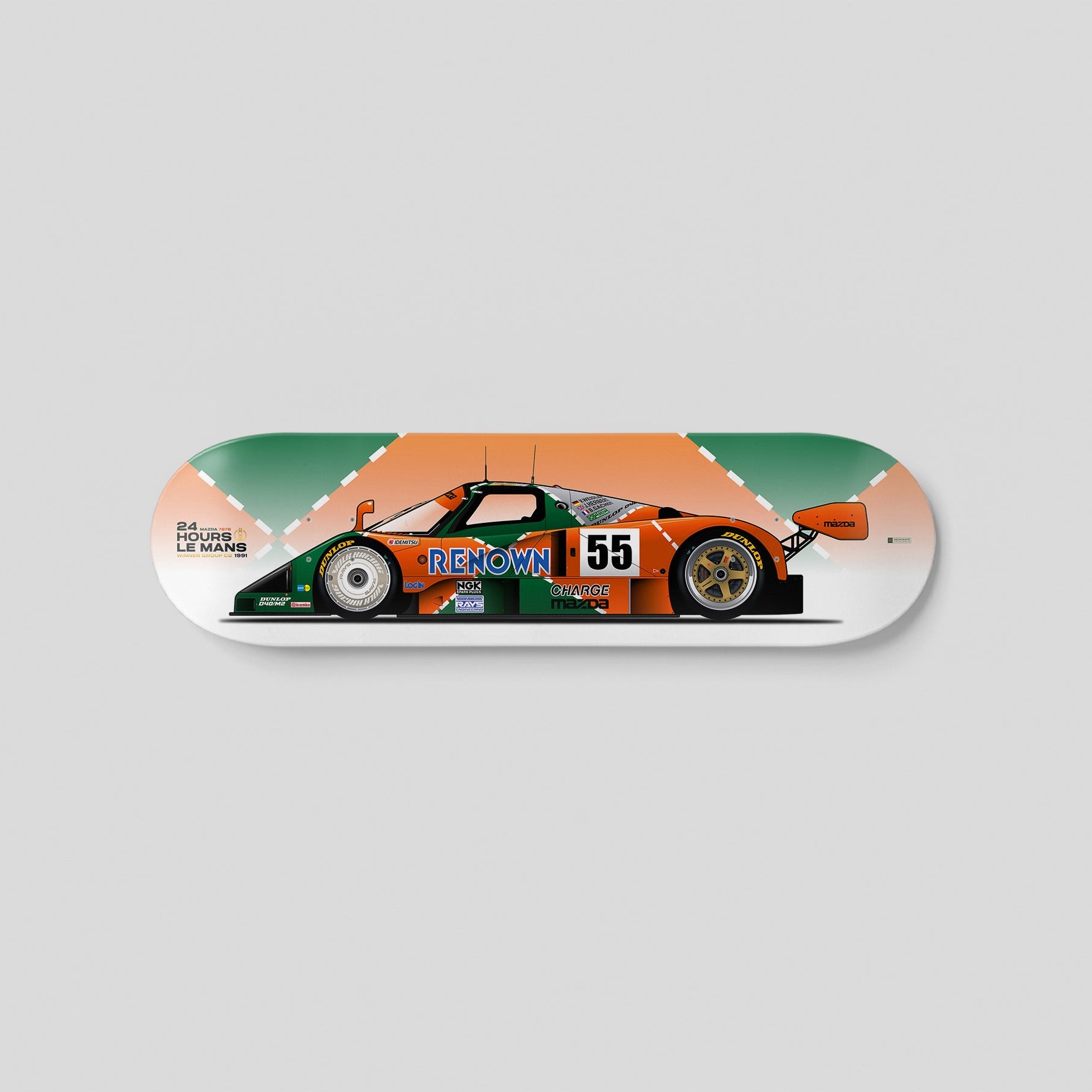 mazda 787B skateboard deck wall art