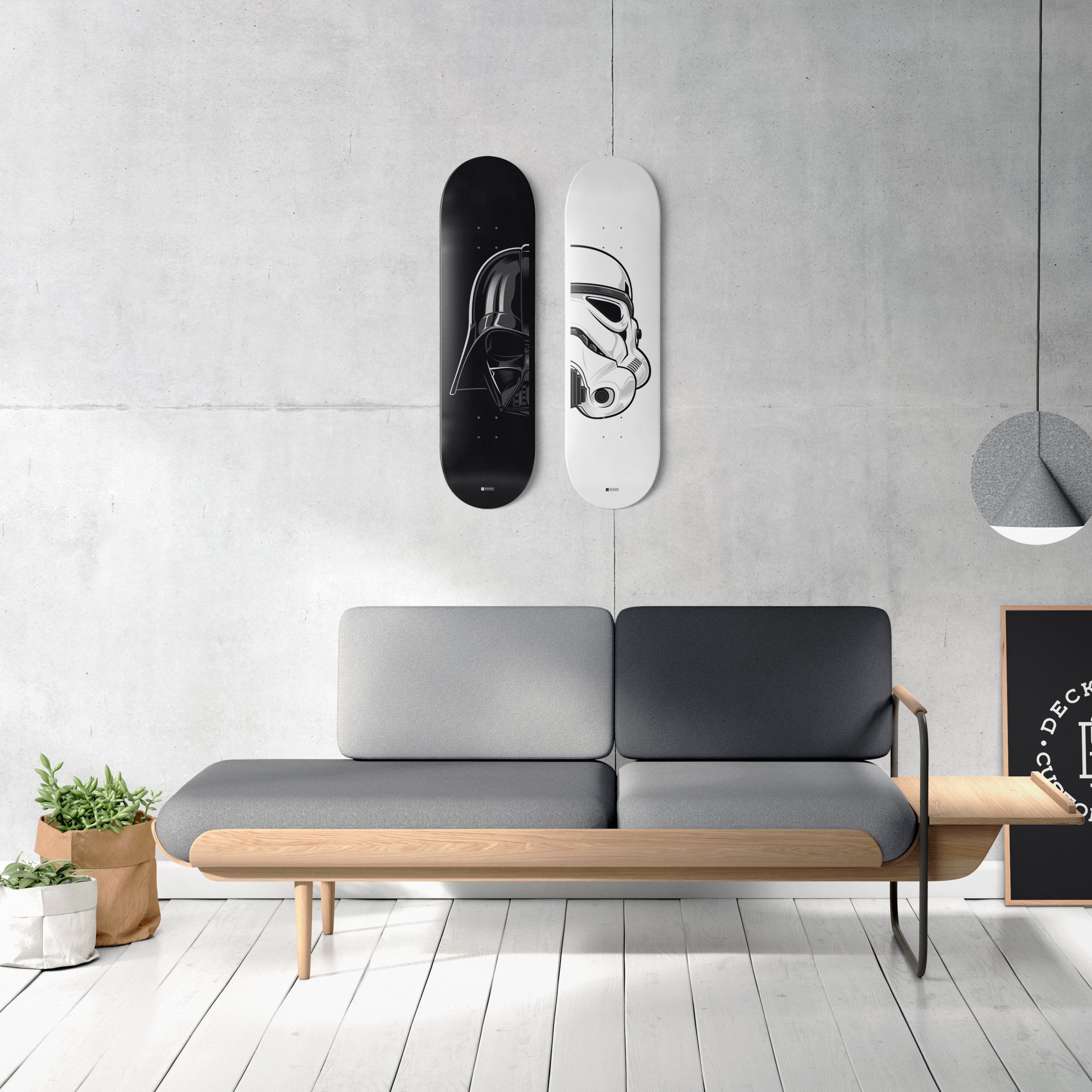 Wall art Star Wars skateboard Darth Vader Stormtrooper
