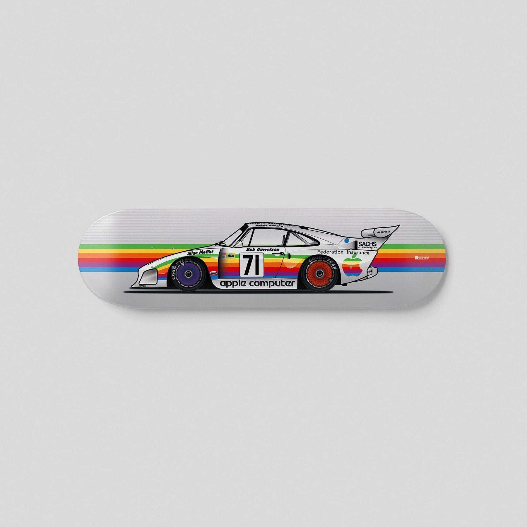 Porsche 935 Apple livery skateboard deck