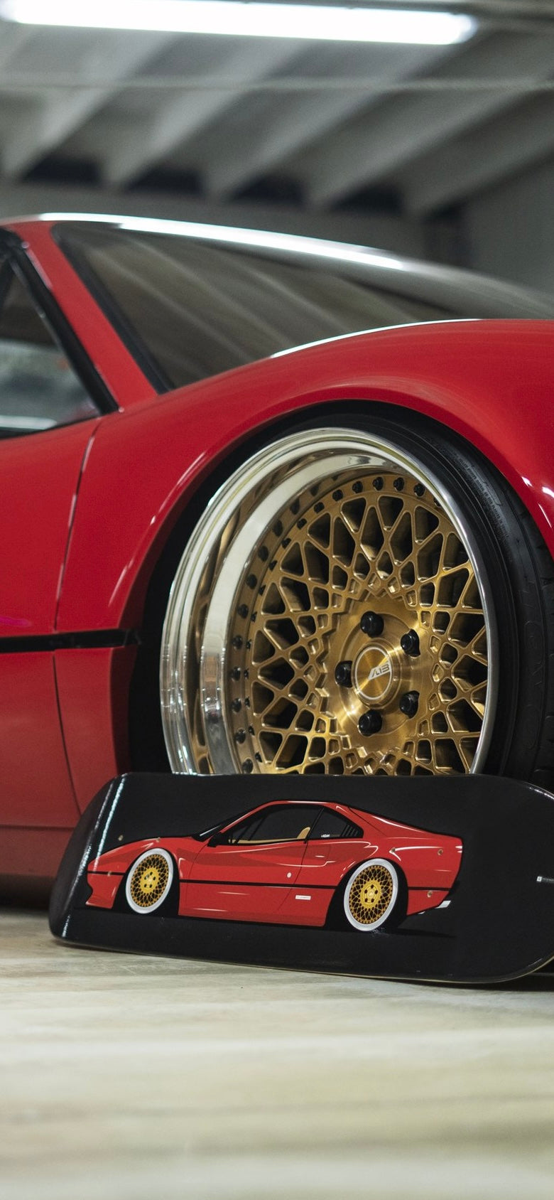 Ferrari skateboard deck wall art
