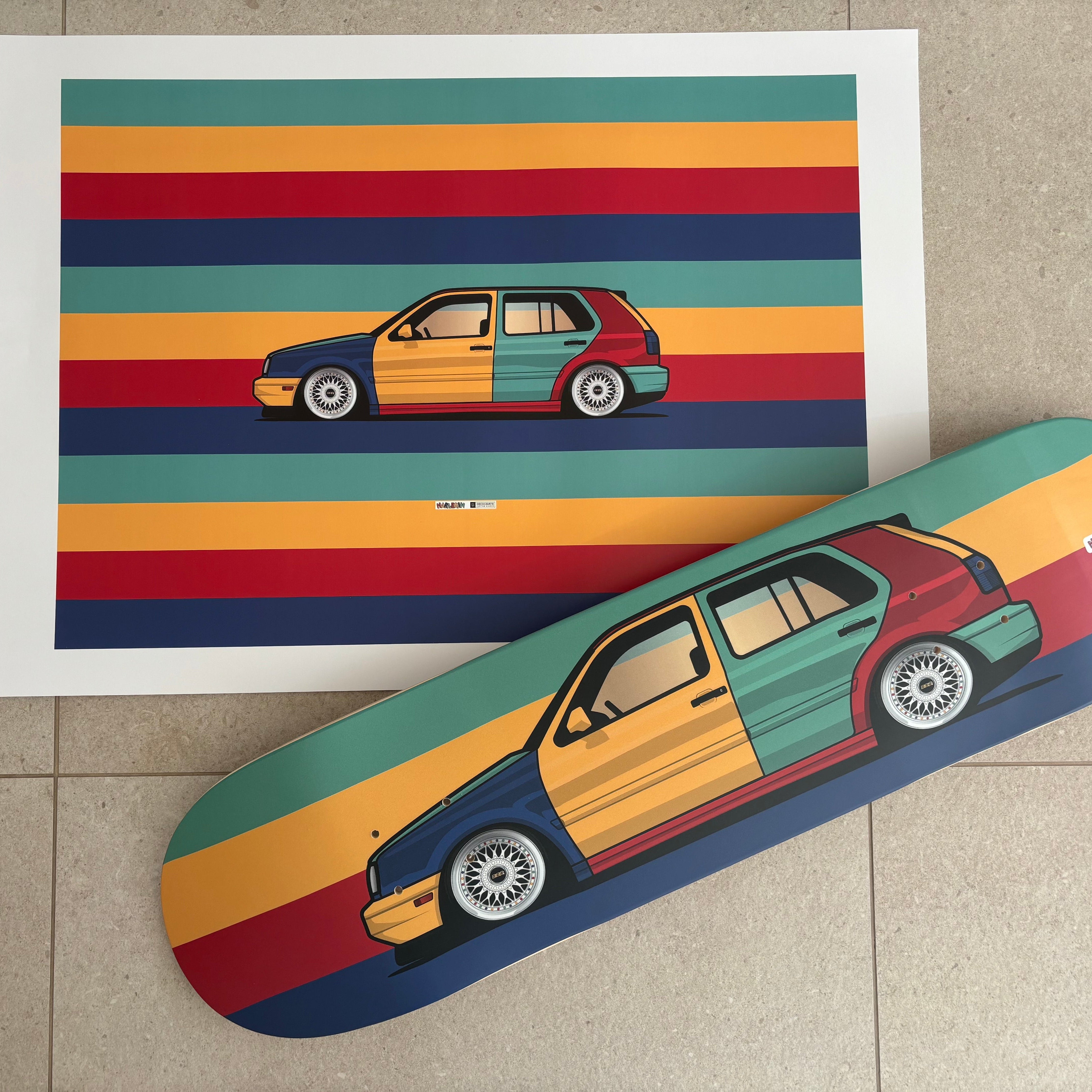 Volkswagen Golf MK3 Harlekin – Deck + Poster Bundle