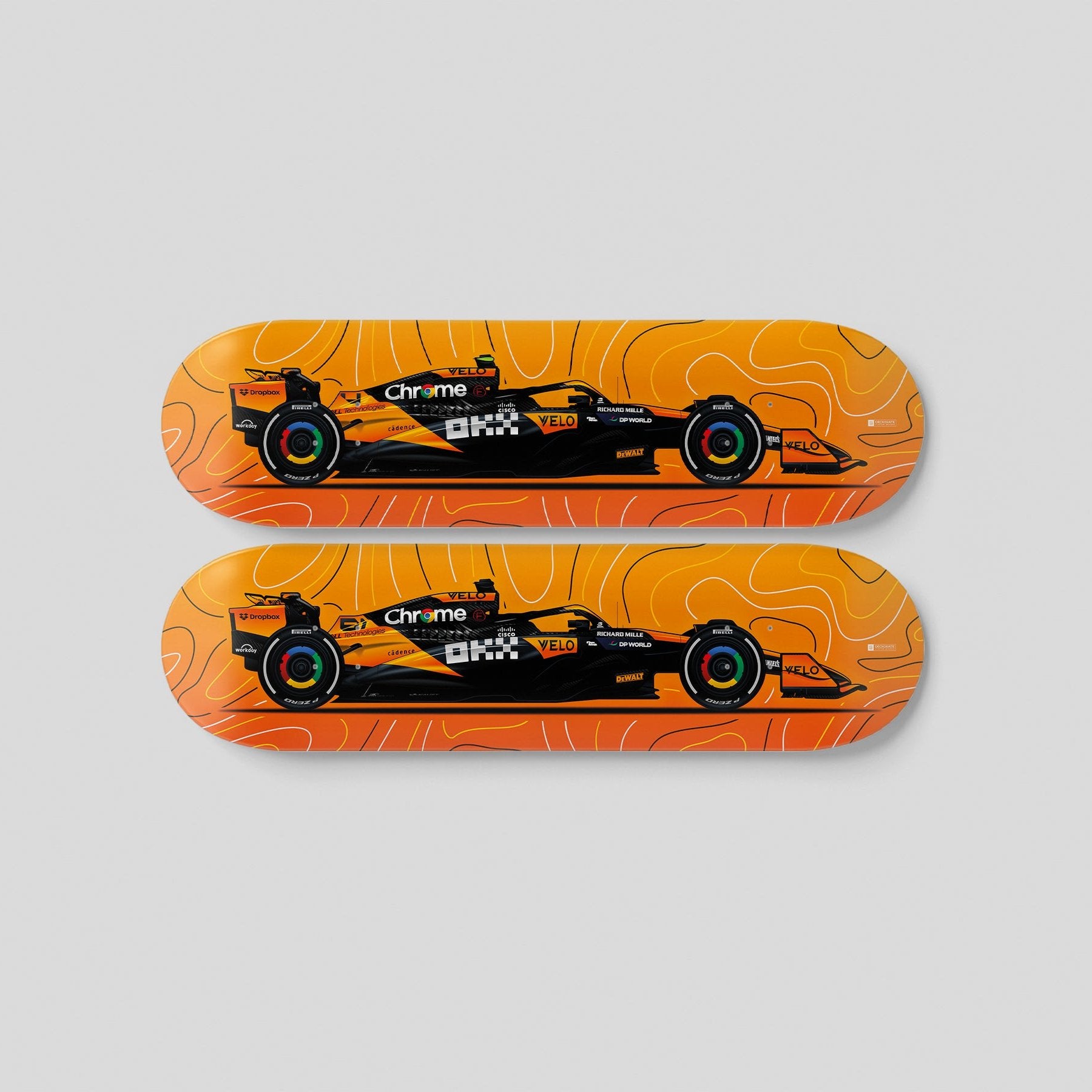 MCL38 Piastri Norris skate decks