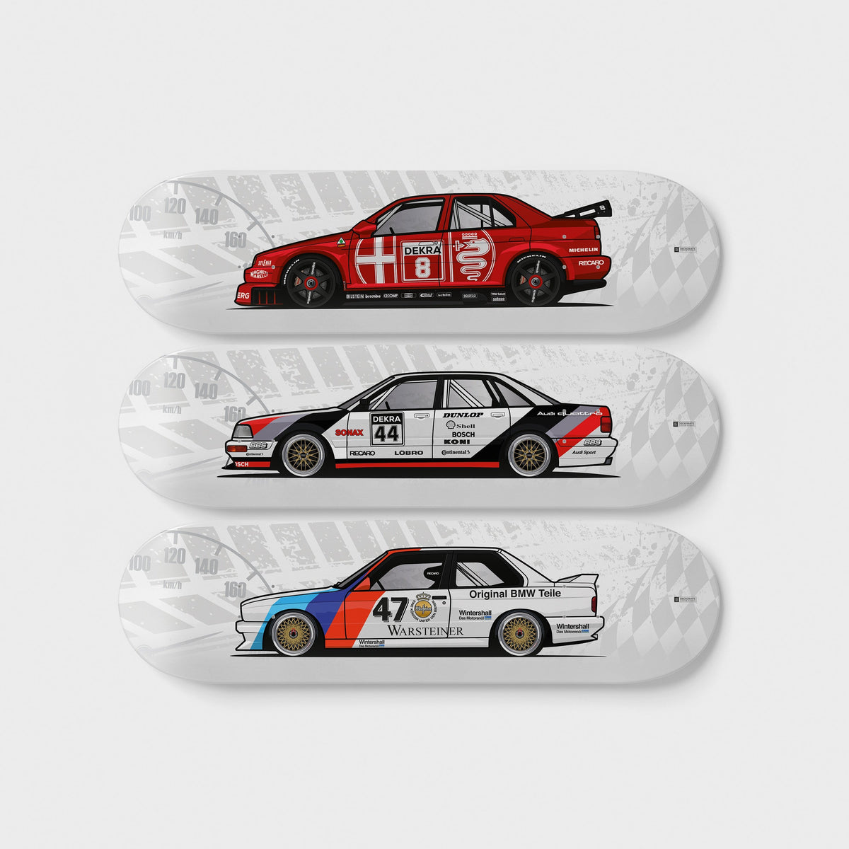 Retro Racer II 3-Pack Skateboard Wall Art | Deckorate