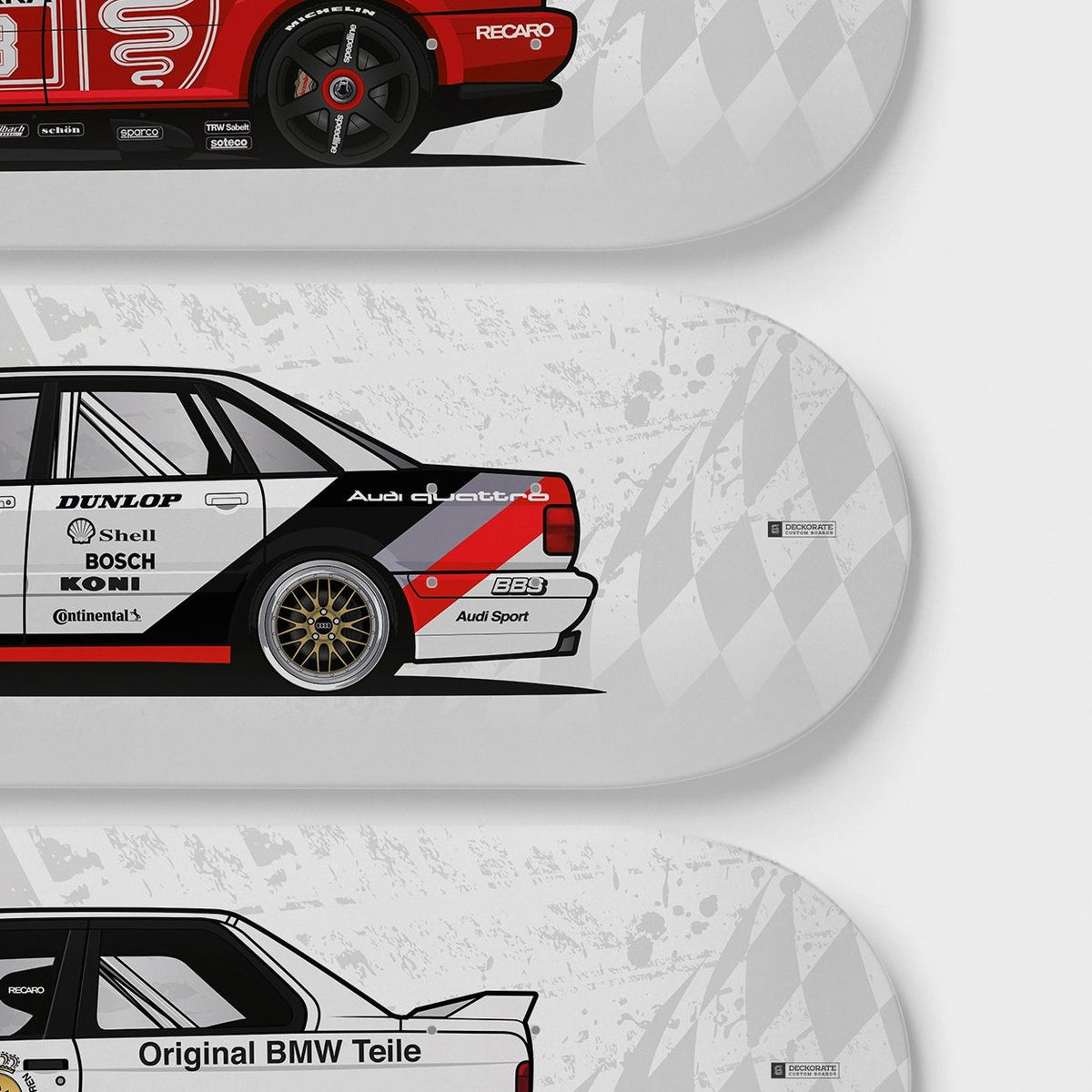 Retro Racer II 3-Pack Skateboard Wall Art | Deckorate
