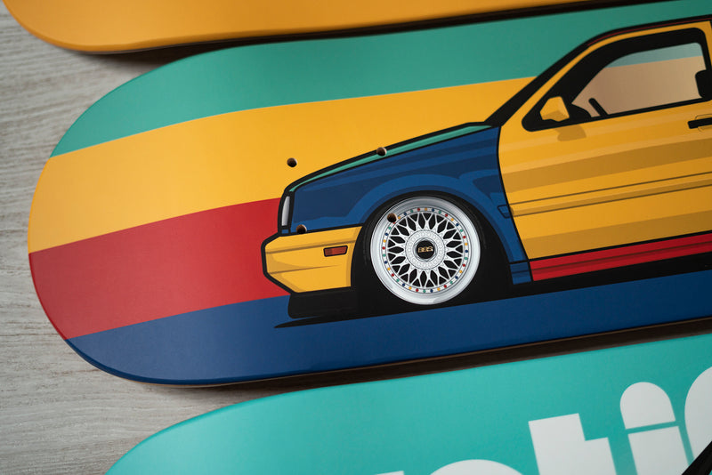 Decorative skateboard wall art - VW GOLF MK3 HARLEKIN – DECKORATE